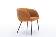 039-Set of 1 Boucle Fabric Dining Chair With Black Metal Legs,Ginger - DTYStore