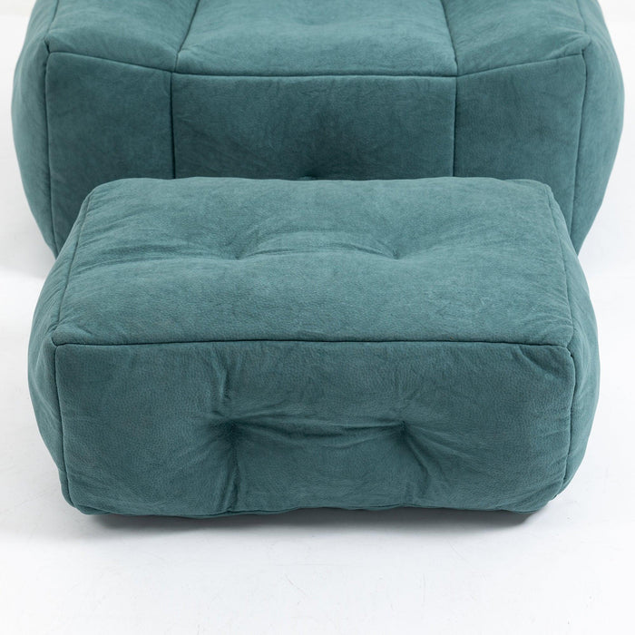 Fluffy bean bag chair, comfortable bean bag for adults and children, super soft lazy sofa chair with memory foam and ottoman, indoor modern focus bean bag chair for living room, bedroom, apartment - DTYStore