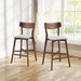 Wooden Bar Chairs Set of 2, Modern Soft Upholstered Kitchen Island Chairs, Counter Height Stool with Backrest,Wooden Frame Chairs with Footrest for Pub,Living Room,Restaurant,Walnut - DTYStore