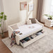 Twin Size Upholstered Daybed with Storage Drawers, Solid Wood Sofábed Bed Frame with Velvet Fabric & Wood Slat Support for Bedroom, Living Room, Office,Beige - DTYStore