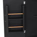 56 inch Kitchen Island with Rubber Wood Veneer Drop Leaf, Power Outlet, 4 Door Shelves, Embossed Vertical Stripe Rolling Kitchen Cart on 4 Wheels with 6 Deep Drawers for Kitchen, Dining Room,Black - DTYStore