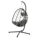 Egg Chair with Stand Indoor Outdoor Swing Chair Patio Wicker Hanging Egg Chair Hanging Basket Chair with Stand for Bedroom Living Room Balcony - DTYStore