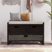 Storage Bench with Removable Basket and 2 Drawers, Fully Assembled Shoe Bench