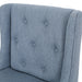 Vienna Contemporary Fabric Tufted Wingback 31 Inch Counter Stools, Set of 2, Light Blue and Natural - DTYStore