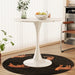 31.4 "round dining table, medieval white marble patterned tulip dining table, 2-3 person metal base dining table, easy to assemble casual coffee table, office desk - DTYStore