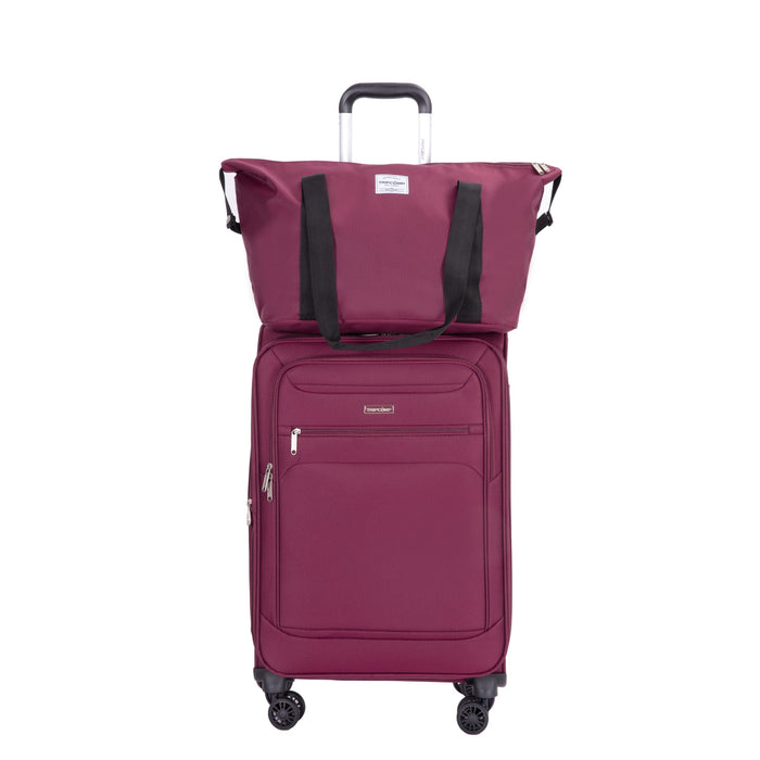 3-Piece Set Softshell Suitcase Spinner Wheels Terylene Polyester Luggage Sets Carry On