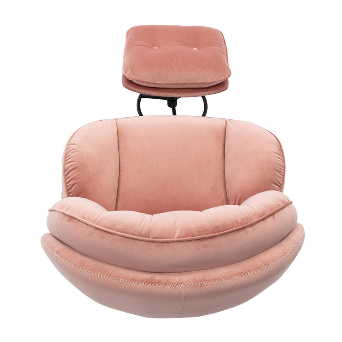 Accent chair TV Chair Living room Chair Pink sofa with Ottoman - DTYStore