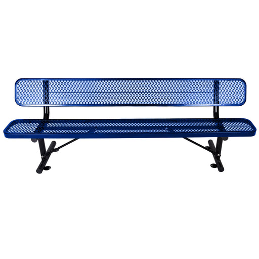 8 ft. Outdoor Steel Bench with Backrest BLue - DTYStore