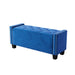 4-Pieces Bedroom Sets Queen Size Upholstered Bed Frame with Rivet Design,Nightstands and Tufted Storage Ottoman,Blue