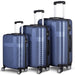 3 Piece Lightweight Luggage Set with TSA Lock, Durable Spinner Wheels and Hooks, Cross Striped