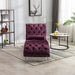 COOMORE Velvet Chaise Lounge Indoor,Button-Tufted Upholstered Chaise Lounge Chair with Pillow for Bedroom Living Room Office (Purple Velvet)