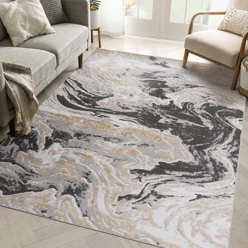 DTY Signature Collection 8X10 Grey /Abstract Non-Shedding Living Room Bedroom Dining Home Office Stylish and Stain Resistant Area Rug - DTYStore