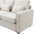 Modern Upholstered Sofa with Console, Cupholders, USB Ports, and 4 Pillows for Living Room - DTYStore