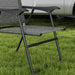 Outsunny Folding Patio Chairs, Set of 4 Sports Chairs for Adults, Camping Chairs with Armrests, Breathable Mesh Fabric Seat for Lawn, Gray - DTYStore