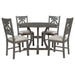 5-Piece Round Dining Table and Chair Set with Special-shaped Legs and Hollow Chair Back