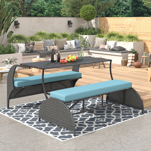 U_STYLE Versatile outdoor loveseat that converts to four seats and a table, suitable for gardens and lawns - DTYStore