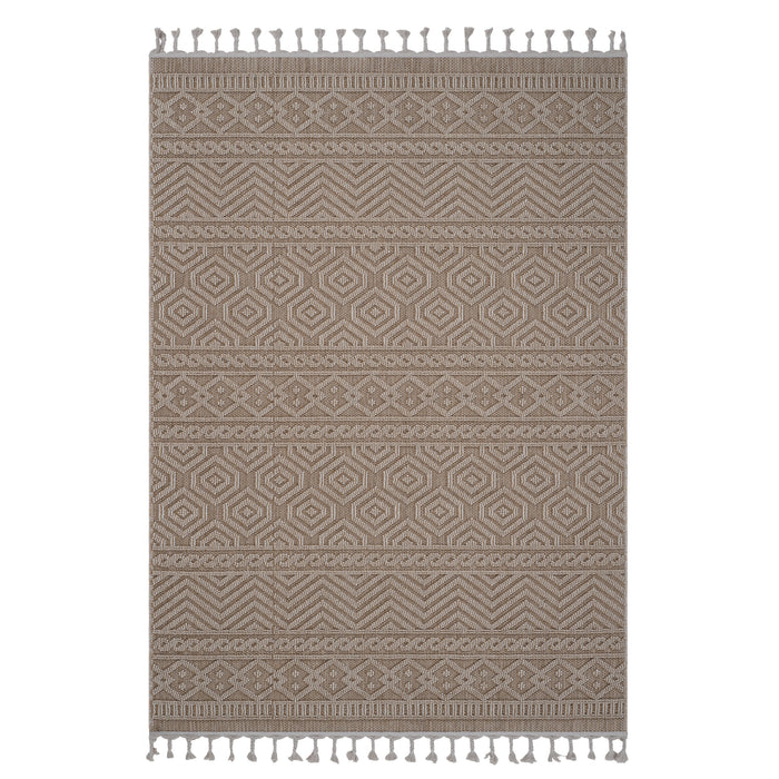 DTY Signature Collection 5X7 Mocha /Geometric Indoor/Outdoor Area Rug - DTYStore
