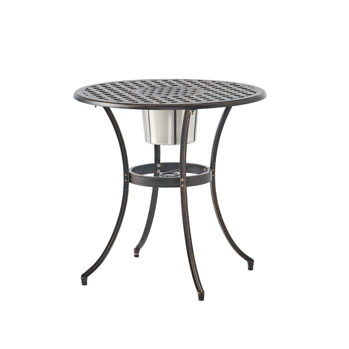 CAMDEN 3PC CAST BISTRO SET W ICE BUCKET - DTYStore