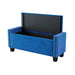 4-Pieces Bedroom Sets Queen Size Upholstered Bed Frame with Rivet Design,Nightstands and Tufted Storage Ottoman,Blue