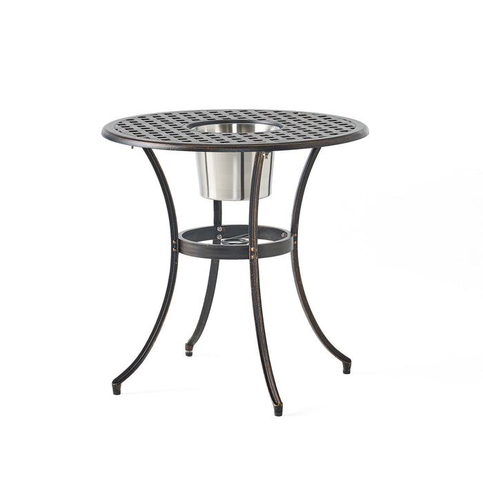 CAMDEN 3PC CAST BISTRO SET W ICE BUCKET - DTYStore