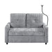 53.9" Modern Loveseat Pull-out Sofa Bed with Adjustable Backrest, Two Cup Holders , a Phone Holder, Three Charging Ports and Side Storage Pockets for Living Room, Grey