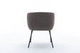 039-Set of 1 Boucle Fabric Dining Chair With Black Metal Legs,Dark Brown - DTYStore