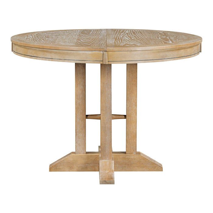 Farmhouse Dining Table Extendable Round Table for Kitchen, Dining Room