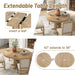 5-Piece Extendable Round Dining Set with Upholstered Chairs for Kitchen, Dining Room