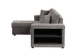 104.5" Modern L-Shape 3 Seat Reversible Sectional Couch, Pull Out Sleeper Sofa with Storage Chaise and 2 Stools for Living Room Furniture Set,Knox Charcoal