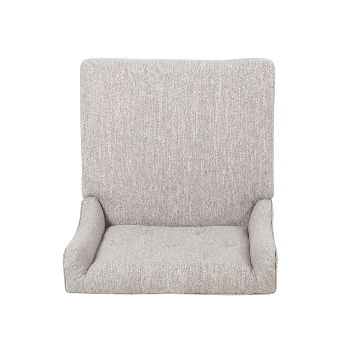 Vienna Contemporary Fabric Tufted Wingback 27 Inch Counter Stools, Set of 2, Light Gray, Natural - DTYStore