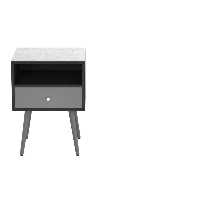 Update Modern Nightstand with 1Drawers, Suitable for Bedroom/Living Room/Side Table (Dark Grey)