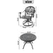 5-Piece All-Weather Cast Aluminum Dining Set, Include 4 Swivel Chairs and 39.37' Round Table With Black Frame - DTYStore