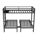 Twin over Twin & Twin Bunk Beds for 3, Twin XL over Twin & Twin Bunk Bed Metal Triple Bunk Bed, Black