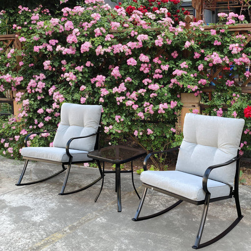 ROCKER SET CHAIR AND TEAPOY OFF-WHITE - DTYStore