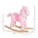 Kids Ride on Rocking Horse Toddler Plush Toy with Realistic Sounds and Swinging Tail for 3 Years Old Children