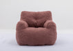 010-Soft Teddy Fabric Tufted Foam Bean Bag Chair With Teddy Fabric Coffee