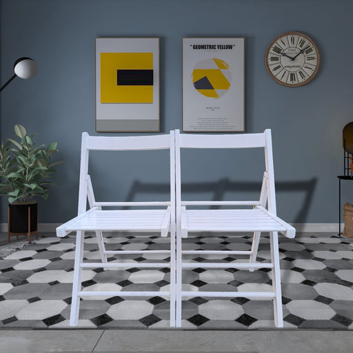 FOLDING CHAIR-2/S, FOLDABLE STYLE -WHITE - DTYStore