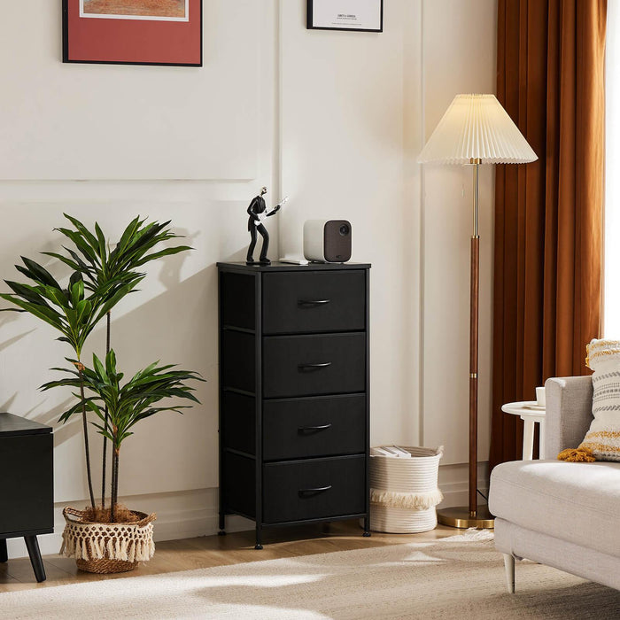 Drawers Dresser Chest of Drawers,Metal Frame and Wood Top,4bc,Black - DTYStore