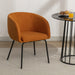 039-Set of 1 Boucle Fabric Dining Chair With Black Metal Legs,Ginger - DTYStore