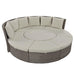 Patio 5-Piece Round Rattan Sectional Sofa Set All-Weather PE Wicker Sunbed Daybed with Liftable Table and Washable Cushions for Outdoor Poolside