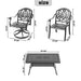 7-Piece All-Weather Cast Aluminum Dining Set, Include 2 Swivel Chairs,4 Dining Chairs and Rectangular Table With Black Frame - DTYStore