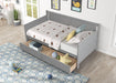 Daybed with two drawers, Twin size Sofa Bed,Storage Drawers for Bedroom,Living Room ,Grey