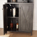 Farmhouse Bar Cabinet for Liquor and Glasses, Dining Room Kitchen Cabinet with Wine Rack, Sideboards Buffets Bar Cabinet L26.89''*W15.87''*H67.3'' Charcoal Grey