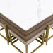 Modern Square Lift-Top Coffee Table Set with Storage & 4 Ottomans White & Walnut - DTYStore