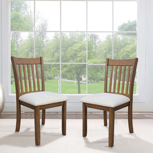 Dining Room Furniture, Dining Chair with LIGHT BROWN Finish Set of 2 Seating Chairs Cushion Seats Wooden Back Kitchen Breakfast Chairs - DTYStore