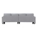 Modern Linen Fabric Sofa with Armrest Pockets and Pillows, Minimalist Style Couch