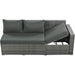 Outdoor 6-Piece All Weather PE Rattan Sofa Set, Garden Patio Wicker Sectional Furniture Set with Adjustable Seat, Storage Box, Removable Covers and Tempered Glass Top Table,Grey - DTYStore