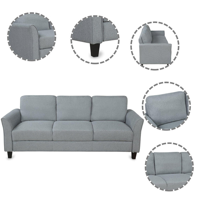 Living Room Furniture Loveseat Sofa and 3-seat sofa (Gray)