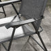Outsunny Folding Patio Chairs, Set of 4 Sports Chairs for Adults, Camping Chairs with Armrests, Breathable Mesh Fabric Seat for Lawn, Gray - DTYStore