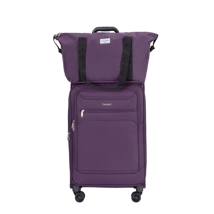 3-Piece Set Softshell Suitcase Spinner Wheels Terylene Polyester Luggage Sets Carry On